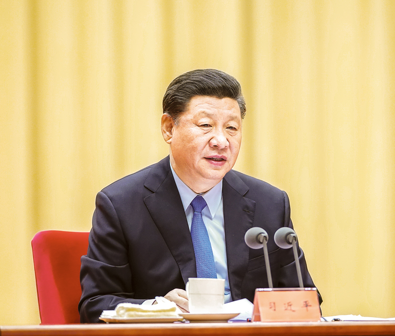 2019年5月31日，“不忘初心、牢記使命”主題教育工作會(huì)議在北京召開。中共中央總書記、國家主席、中央軍委主席習(xí)近平出席會(huì)議并發(fā)表重要講話。 新華社記者 鞠鵬/攝